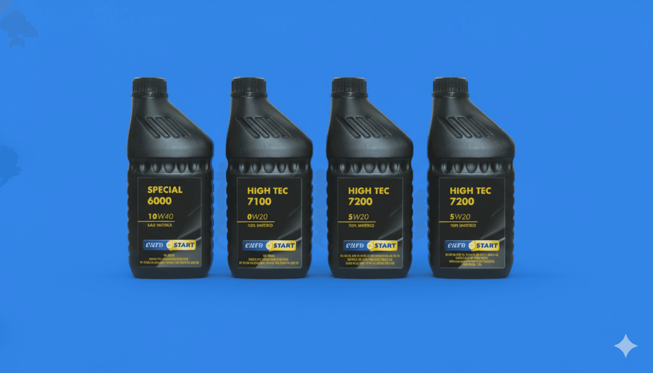 Lubrificanti Eurostart su sfondo blu