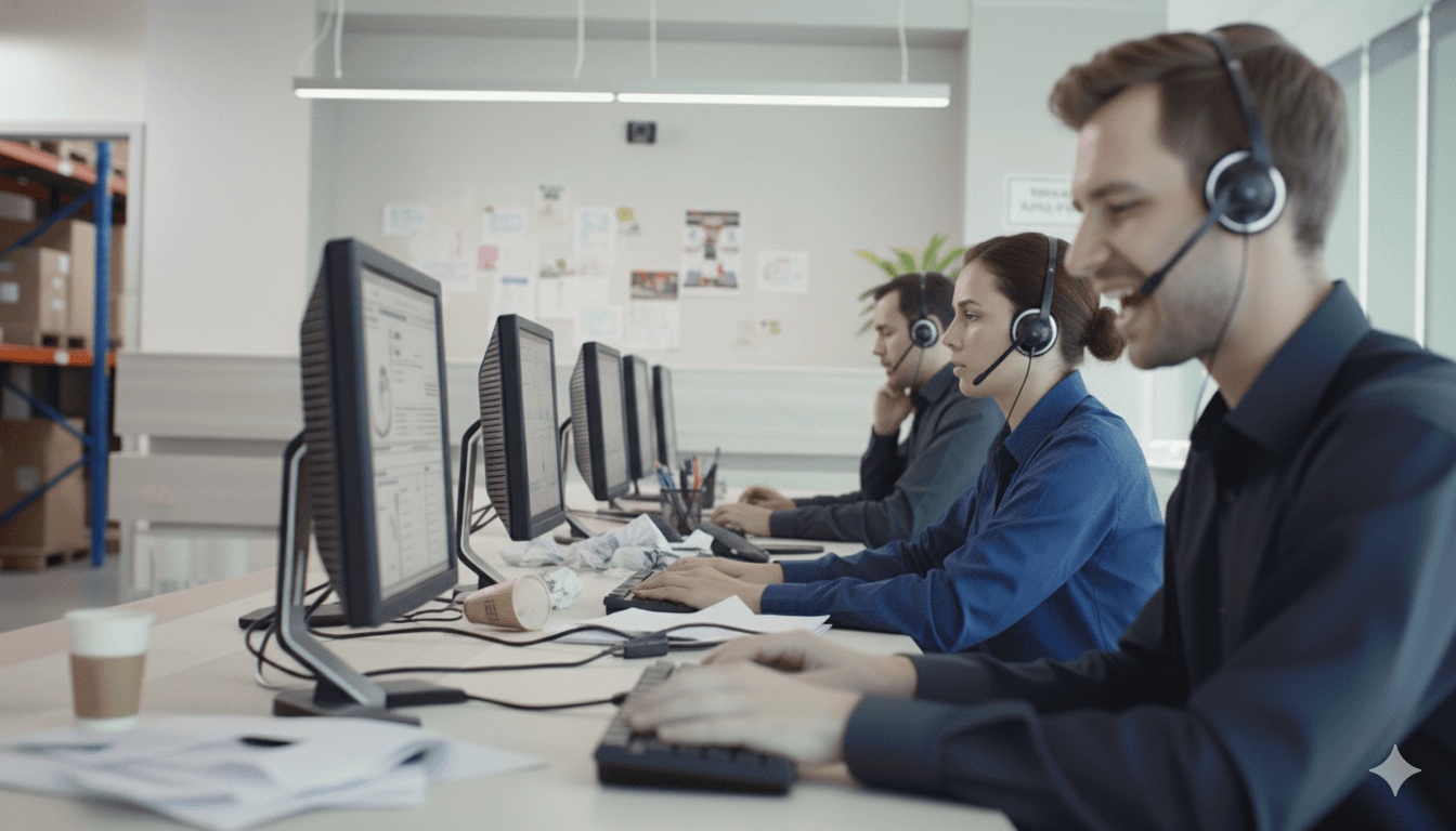 Team assistenza clienti D.R. SRL al telefono